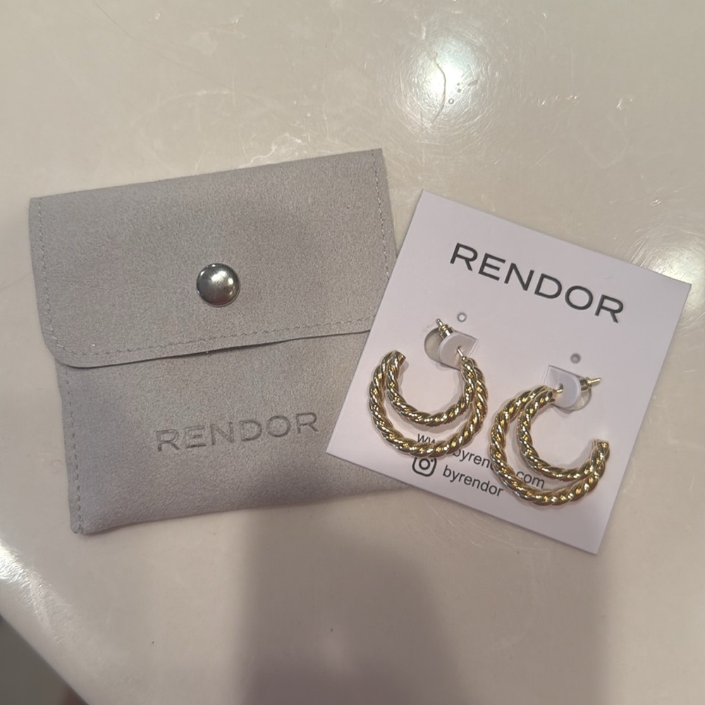 RENDOR Victoria Gold Tone Hoop Earrings